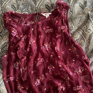 Maroon Floral Top